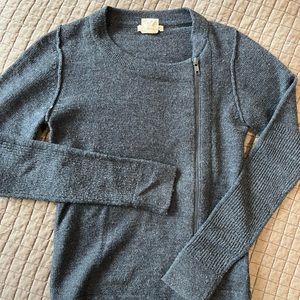 Leroy & Perry wool alpaca zip sweater grey S